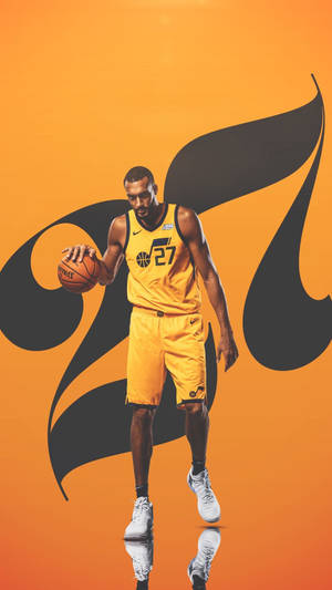 Rudy Gobert All Yellow Jersey Uniform Wallpaper