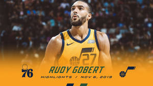 Rudy Gobert Bright Yellow Shade Wallpaper