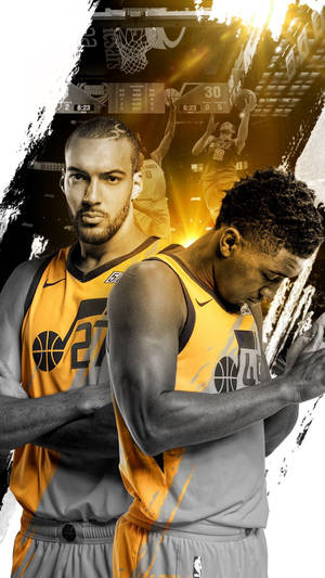 Rudy Gobert Gold And Grey Jersey Wallpaper