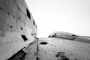 Ruined Plane Wing Wallpaper