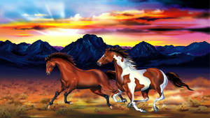Running Horse Digital Artwork Wallpaper