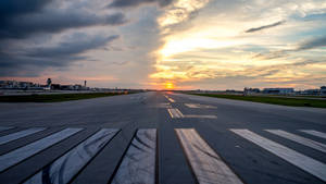 Runway At Dusk Time Wallpaper