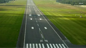 Runway Between The Fields Wallpaper