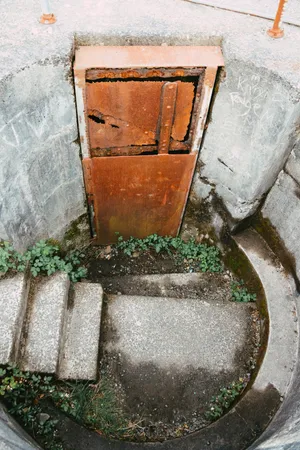 Rustic Door In Deep Well Wallpaper