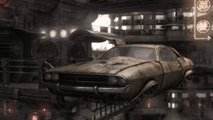 Rusty Dodge Challenger Muscle Car Wallpaper