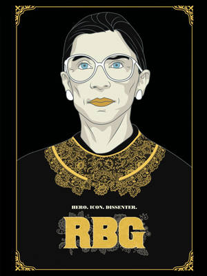 Ruth Bader Ginsburg Digital Vector Art Wallpaper