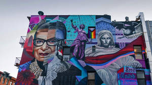 Ruth Bader Ginsburg Graffiti Artwork Wallpaper