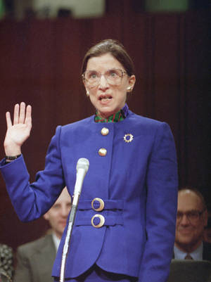 Ruth Bader Ginsburg Purple Coat Wallpaper