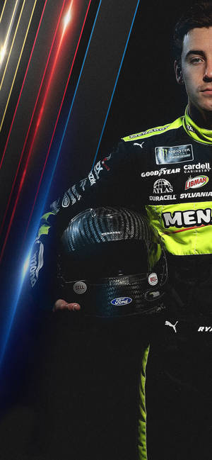 Ryan Blaney Holding Helmet Wallpaper