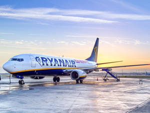 Ryanair Under Sunset Wet Airport Wallpaper