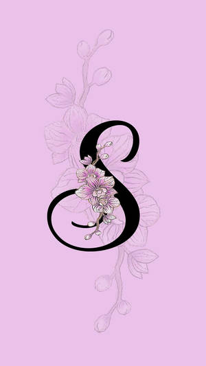 S Letter Light Purple Wallpaper
