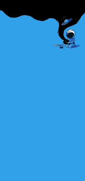 S10 Space Helmet Kid Blue Cover Wallpaper