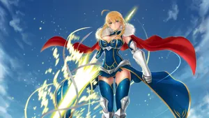 Saber Of Fate Releasing Light Wallpaper