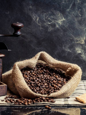 Sack Of Freshly Roasted Coffee Beans Wallpaper