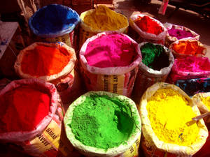 Sacks Of Powder Happy Holi Hd Wallpaper