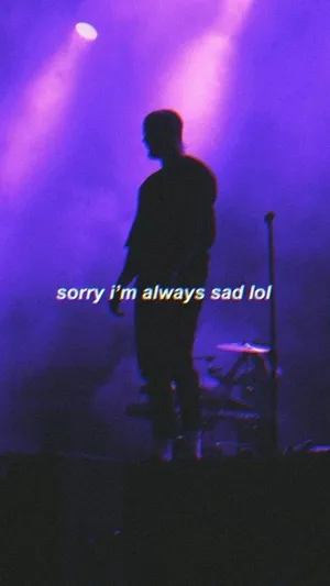 Sad Aesthetic Quote Purple Lights Wallpaper