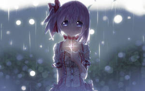 Sad Anime Girl Sparkle Wallpaper