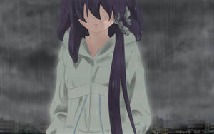 Sad Anime Girl Vector Wallpaper