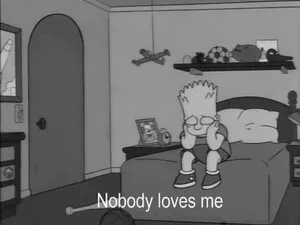 Sad Bart Simpsons In Room Wallpaper