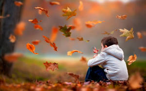 Sad Boi Autumn Leaves Wallpaper