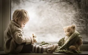 Sad Boi With Teddy Bear Wallpaper