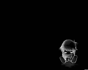Sad Cartoon Kid Drawing Wallpaper