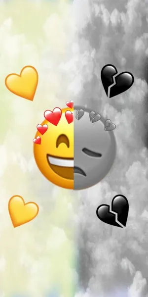 Sad Emoji And Happy Contrasting Wallpaper