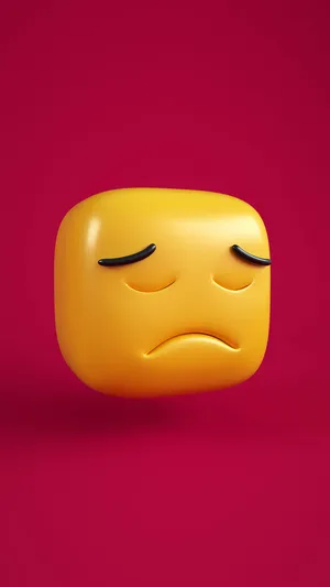Sad Emoji Square Head Wallpaper