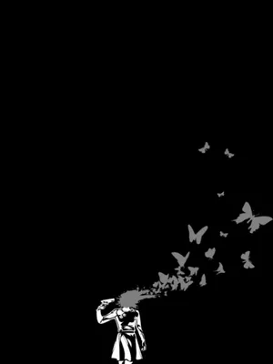 Sad Girl And Butterflies Wallpaper