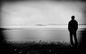 Sad Love Boy In Shore Wallpaper