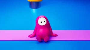 Sad Pink Fall Guy Wallpaper