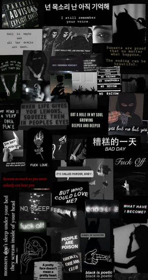 Sad Quotes Black Alt Aesthetic Wallpaper