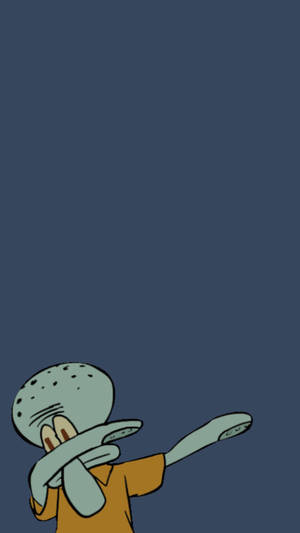 Sad Squidward Doing Dab Gesture Wallpaper