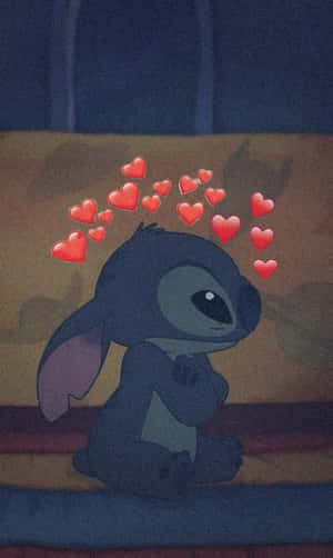 Sad Stitch Seeks Comfort Wallpaper