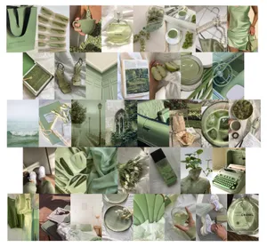 Sage Aesthetic Collage Shoes And Dress Wallpaper