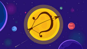 Sagittarius Zodiac Arrow Vector Art Wallpaper