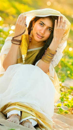 Sai Pallavi Exuding Elegance In A White Outfit. Wallpaper