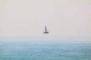 Sailing Covered With Fog Wallpaper