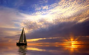 Sailing While Sunset Watching Wallpaper