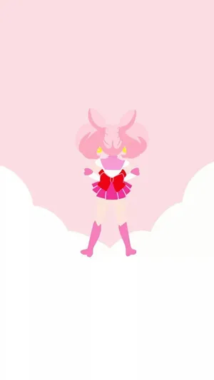 Sailor Chibi-usa Fighting With Her Pink Moon Stick Wallpaper