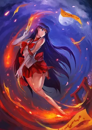 Sailor Mars Vibrant And Powerful Wallpaper