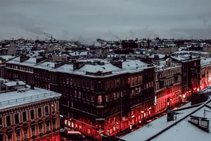 Saint Petersburg, Peter, Winter, Snow, Buildings, Houses, Roofs Wallpaper