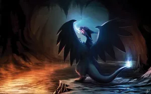 Salamence Inside Cave Wallpaper