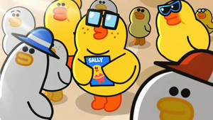 Sally With Glasses Line Friends Wallpaper