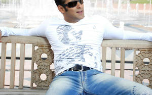 Salman Khan On Bench Wallpaper