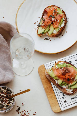 Salmon Avocado Sandwich Wallpaper