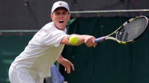 Sam Querrey, A Notable Figure In International Tennis, In Action. Wallpaper