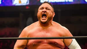 Samoa Joe Screaming In Aew Dynamite Wallpaper