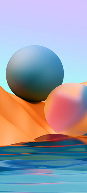 Samsung Galaxy S20 Blue Giant Ball On Mountain Wallpaper