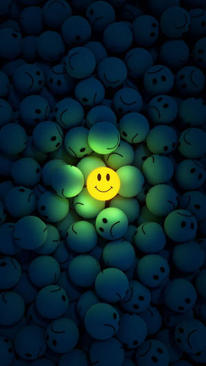 Samsung Galaxy S20 Glow In The Dark Smiley Wallpaper